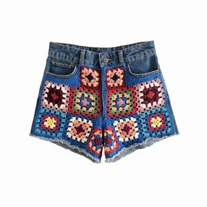 Farm Rio x Anthropologie Crocheted Denim Shorts | Festival